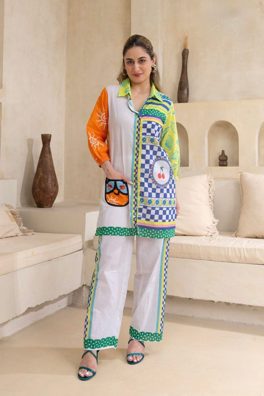 Vacay Vibe Abstract Cotton Co-ord Set