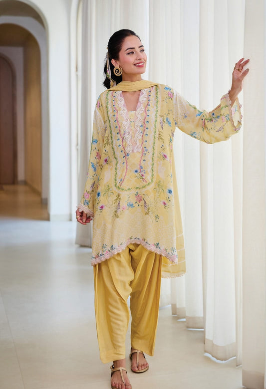 Pretty In Yellow Farshi Salwar Set