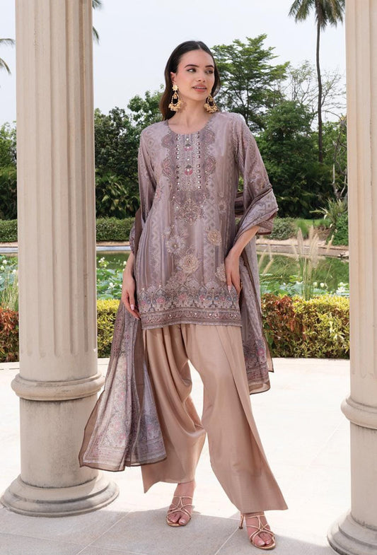 Beige Printed Farshi Salwar Set