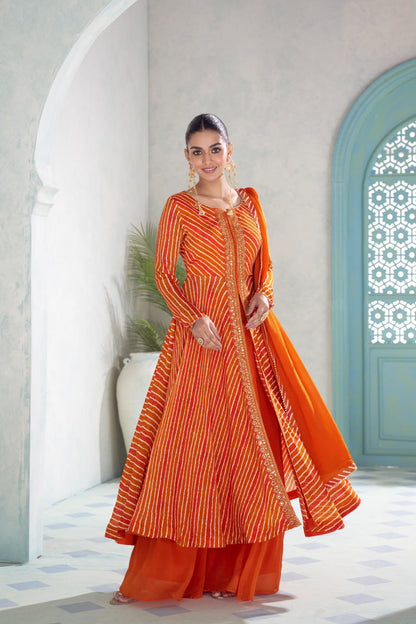 Lehriya anarkali suit