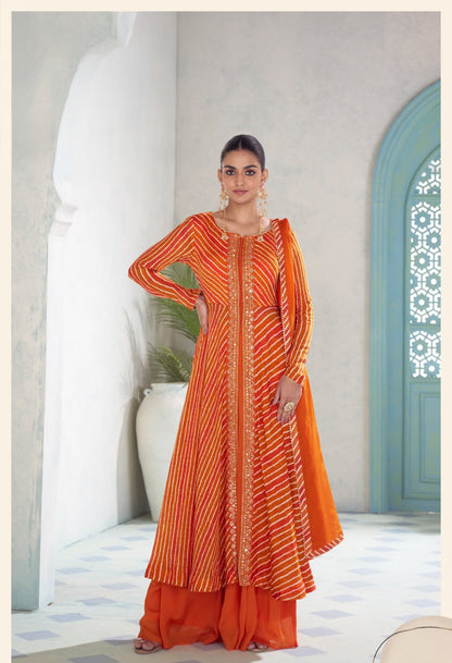 Lehriya anarkali suit