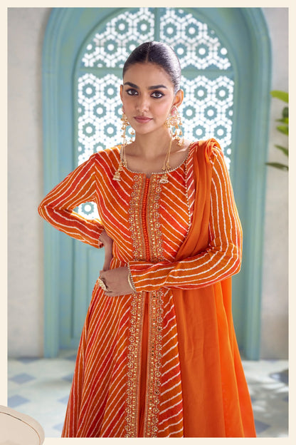 Lehriya anarkali suit