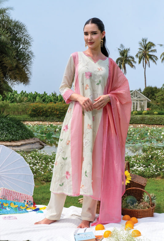 Bloomveil Embroidered Anarkali Set