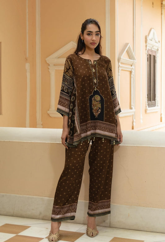 Rustic Royale Crepe Co-Ord Set