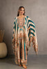 Turquoise Tapestry Crepe Kaftan Set
