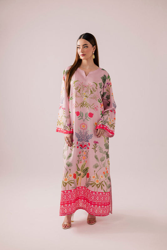 Sheen floral printed muslin kaftan dress