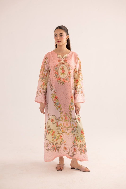 Saba statement print muslin kaftan dress