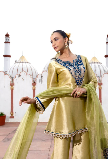 Green Silk Suit Set