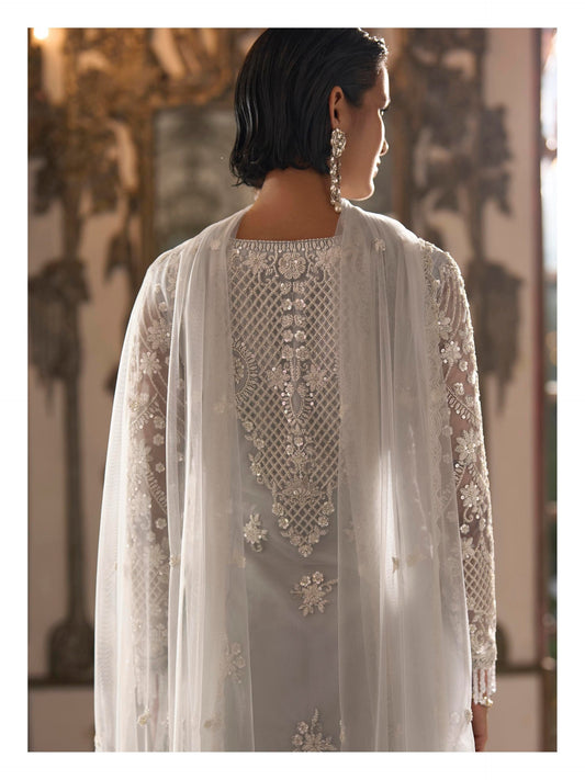 ice blue cutdana sharara set