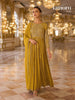 Mustard Anarkali with Zari and sequin embroidery