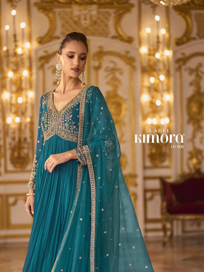 Topaz Anarkali with intricate Zari, Sequin, Bead and Embroidery Work
