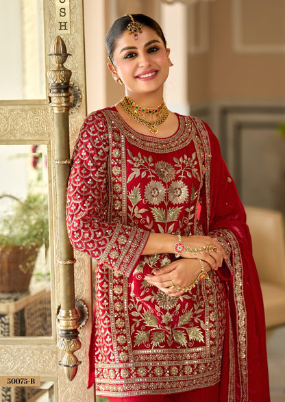 Vibrant Red 3 Piece Suit set
