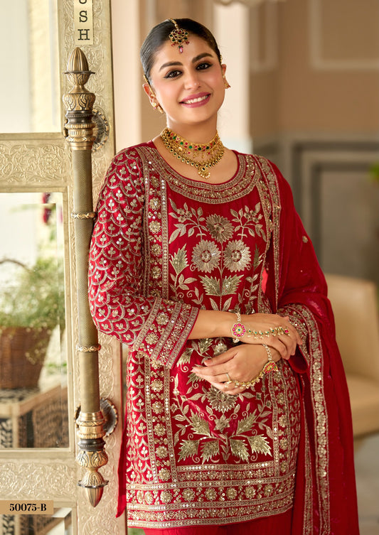 Vibrant Red 3 Piece Suit set
