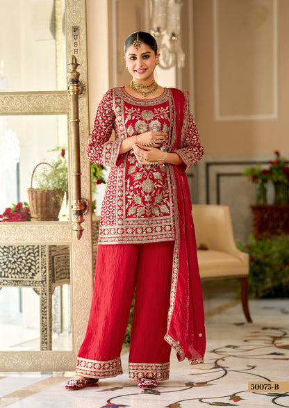 Vibrant Red 3 Piece Suit set
