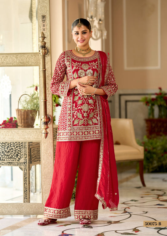 Vibrant Red 3 Piece Suit set