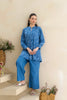 Ocean Blue Abstract Cotton Co-Ord Set