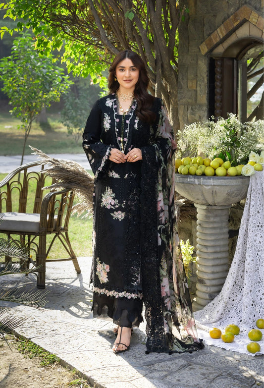 Elaf Premium luxury lawn |midnight blossom