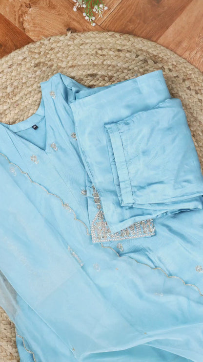 Sky Blue Anarkali Suit