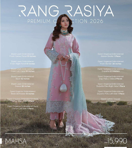 Rang Rasiya premium lawn 26 Mahsa