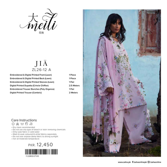 Zaha Meili Luxury Lawn '26 | JIĀ | ZL26-12-A