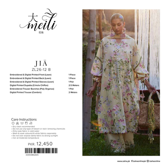 Zaha Meili Luxury Lawn '26 | JIĀ | ZL26-12-B