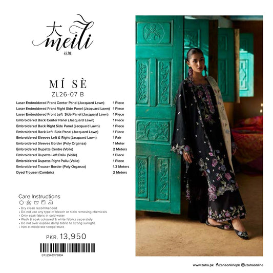 Zaha Meili Luxury Lawn '26 | MÍ SÈ | ZL26-07-B