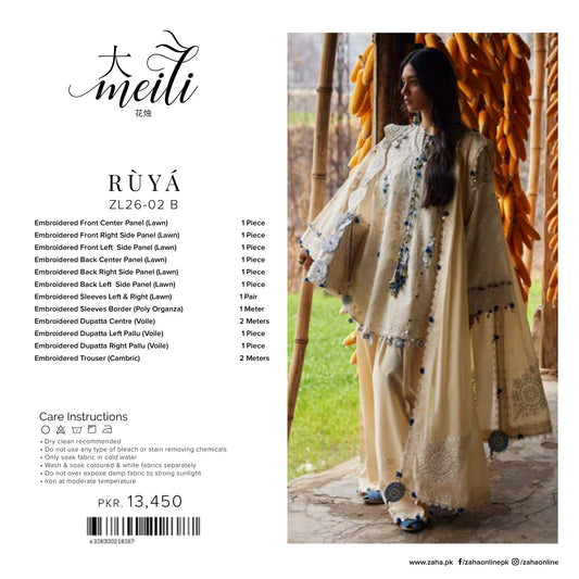 Zaha Meili Luxury Lawn '26 | RÙYÁ | ZL26-02-B